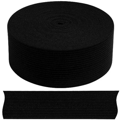 Afbeelding van AERZETIX C67538 plat gevlochten elastiek 5 meter breedte 30 mm polyester + latex kleur zwart
