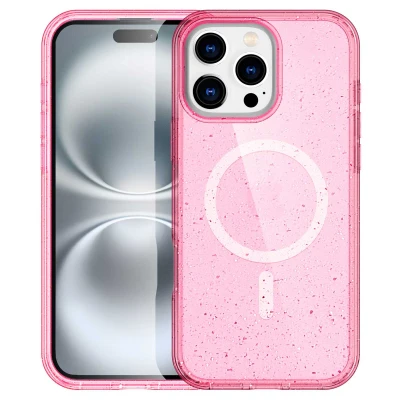 Afbeelding van Apple iPhone 16 Pro Glitter Hoesje Kunststof imoshion Hardcase/Backcover Roze Telefoonhoesje