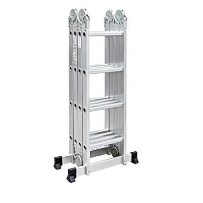 Afbeelding van TREPPE Scharnierladder, opvouwbaar, multifunctioneel, aluminium, 4 x treden, 4,70 m