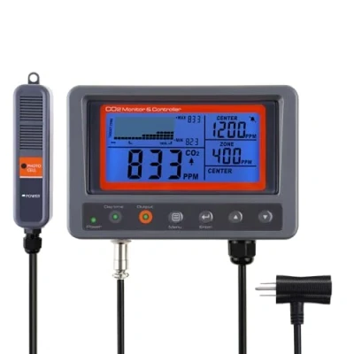 Afbeelding van Digitale CO2 Kooldioxide IAQ Monitor Controller met Relais Functie 4.5m Kabel NDIR Sensing Probe voor Green House Home, Office, Fabriek