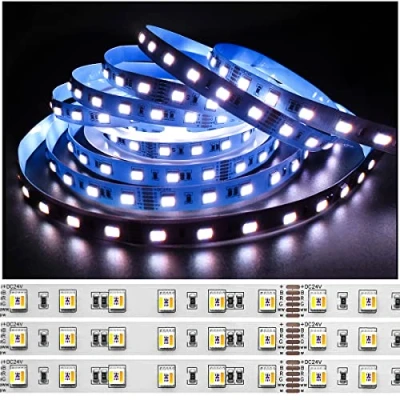 Afbeelding van Tesfish 5 in1 Chip ledstrip 24V RGB+CCT, RGB + Wit Warm (2800K tot 6500K) RGBCW 5M Mixed Colours LED Strip Lights IP20 300 LEDs lichtstrip