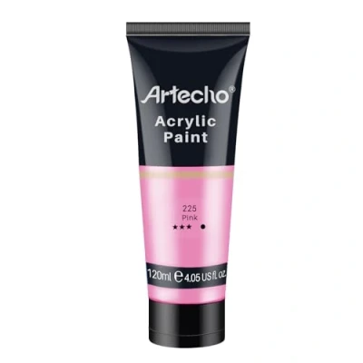 Afbeelding van Artecho acrylverf voor kunst, roze, 120 ml, hout, stof, handwerk, canvas, leer en steen, geschikt beginners professionele schilders