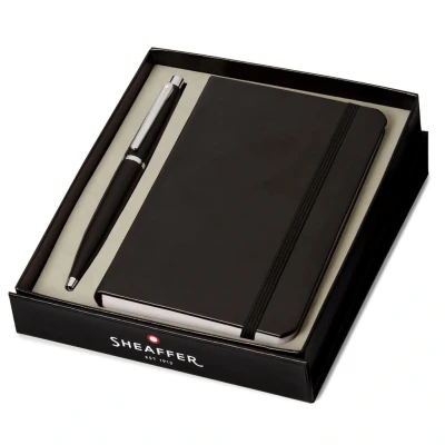 Afbeelding van Sheaffer balpen giftset VFM 9405 black chrome met A5 notebook SF G2940551 5