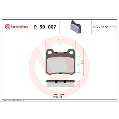 Afbeelding van Brembo Remblokset P 50 007