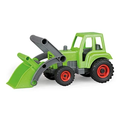 Afbeelding van Lena 04213 EcoAktives Tractor met voorschop, ca. 35 cm, speelvoertuig voor kinderen vanaf 2 jaar, robuuste tracker handvat en beweegbare laadschep, natuurlijke houtgeur door hout.