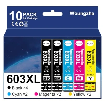 Afbeelding van Teng 10X 603XL inktpatronen voor Epson 603 XL, compatibel met Expression Home XP 2100 2105 3100 3105 4100 4105 WF 2810 2830 2835 2850