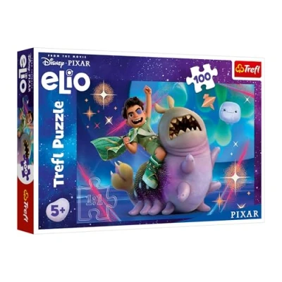 Afbeelding van Trefl Elio, Elio en het ruimteavontuur puzzel van 100 stukjes Kleurrijke met sprookjesfiguren, voor kinderen vanaf 5 jaar