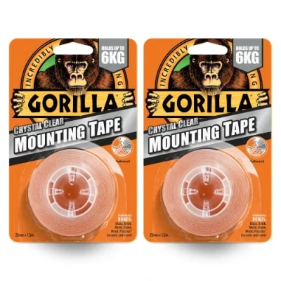 Afbeelding van Gorilla 3044105 Dubbelzijdig Montagetape Clear 1,5 m (2 Pack)