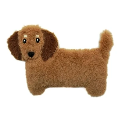 Afbeelding van Warmteknuffel mini teckel 20x13 cm bruin opwarmknuffel magnetronknuffel