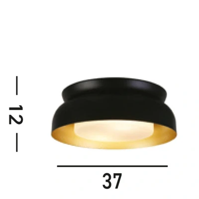 Afbeelding van Searchlight Plafondlamp Kendal zwart 23122BGO