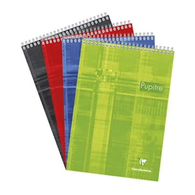 Afbeelding van Clairefontaine 8150C Een Spiralen Notitieblok met Bovenkop A4 21x29,7 cm 160 Uitneembare Blanco Witte Pagina&#039;s Wit Papier 90 g Kartonnen Cover Gekleurde Laminering Willekeurige Kleur.