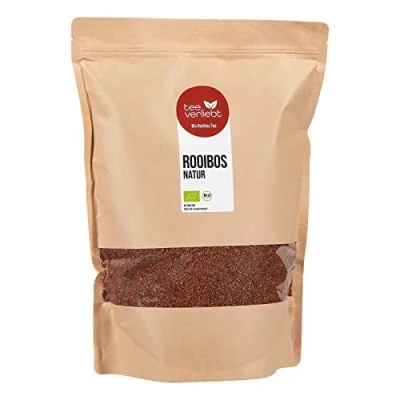 Afbeelding van FRUTEG Organic Rooibos thee zonder aromesps 1kg Loser Red Bush Tea in de beste bladkwaliteit Natural &amp; Cafeïne gratis plezier 1000 g