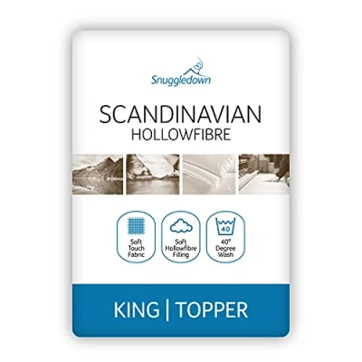 Afbeelding van Snuggledown Scandinavische matrasbeschermer, microvezel, wit, King Size
