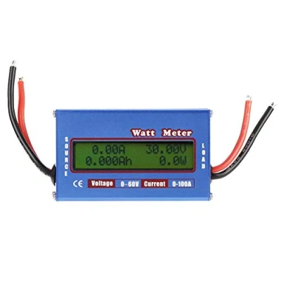 Afbeelding van Akozon DC, 60 V, 100 A, wattmeter, digitale RC vermogensmeter met hoge precisie, professionele stroommeter, voltmeter, ampèremeter, stroommeter