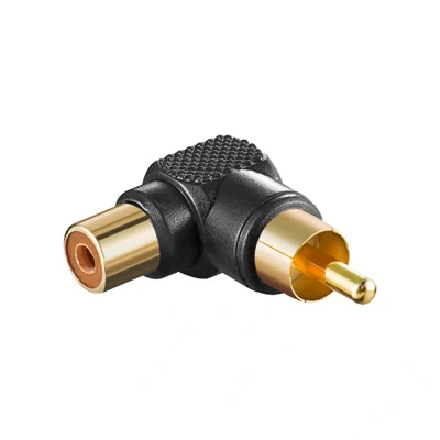 Afbeelding van Tulp haakse audio adapter zwart / verguld