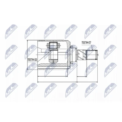 Afbeelding van Homokineet reparatie set, aandrijfas NTY NPW NS 032
