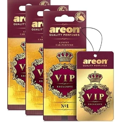 Afbeelding van AREON VIP Hangende kartonnen luchtverfrisser voor auto, thuis en op kantoor, premium parfum uit Keulen met natuurlijke geuren, langdurige, frisse, luxe geur, stijlvol design, № 1, verpakking van 3