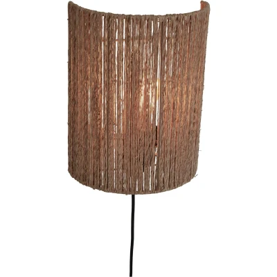 Afbeelding van Good&amp;Mojo Wandlamp Iguazu Jute Halfrond Large Naturel 25x25x32cm