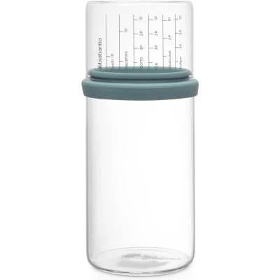 Afbeelding van Brabantia glazen voorraadbus met maatbeker 1 l Mint