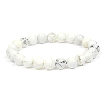 Afbeelding van MJDCB 8 mm Natuurlijke Witte Howliet Armband Energiegenezende Stenen Kralen