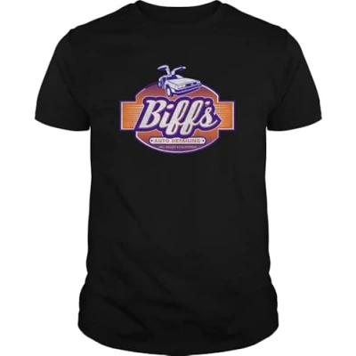 Afbeelding van t Shirt Fashion Men bioshick BIFF_S AUTO Detailing BTTF Back Future Marty McFly BIFF TANNEN Geeky black