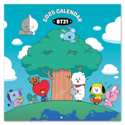 Afbeelding van Grupo Erik Kalender 2025 BT21 Broschürenkalender 30x30 cm Fsc gecertificeerde Wandkalender 12 Maanden + poster