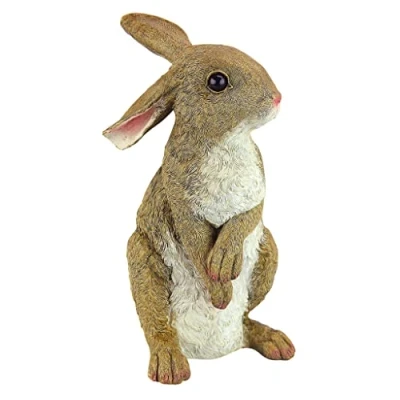 Afbeelding van Design Toscano Hopper the Bunny staand konijn buiten tuinbeeld, polyresin, 29 cm
