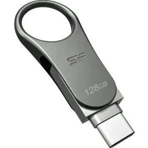 Afbeelding van Silicon Power C80 Dual USB Pendrive Mobile 128GB C Grey