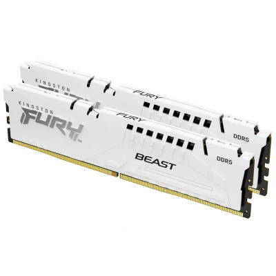 Afbeelding van Kingston FURY Beast 32GB 6000MT/s DDR5 CL36 DIMM (2x16GB) Wit Desktop Gaming Geheugen Set van 2 KF560C36BWE2K2 32