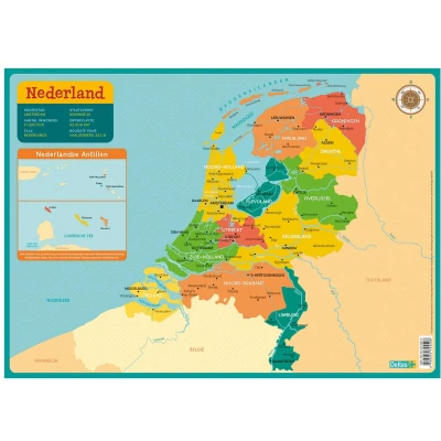 Afbeelding van Deltas onderlegger Kaart Nederland junior 43 x 30,5 cm PVC