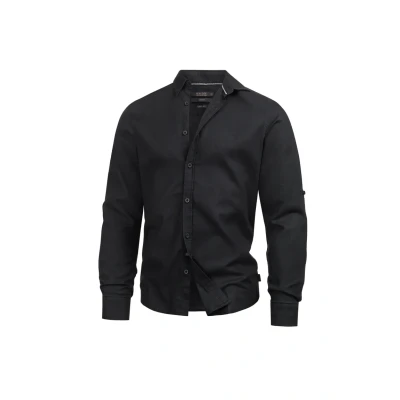 Afbeelding van Indicode Jeans Brayden Overhemd, Heren, Maat: Small, Black