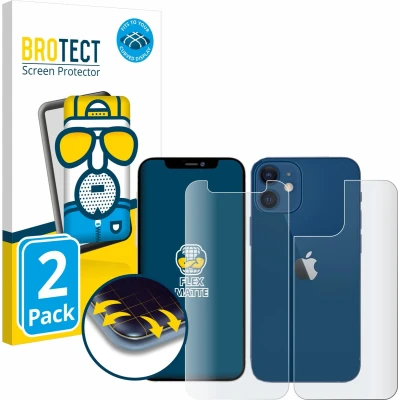 Afbeelding van BROTECT Screenprotector voor Apple iPhone 12 mini (Voor+Achter) Folie Beschermfolie matte volledig dekking (2 Stuks)