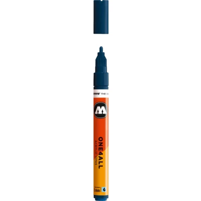 Afbeelding van Molotow ONE4ALL 2mm Acryl Marker Staalblauw Geschikt voor vele oppervlaktes zoals canvas, hout, steen, keramiek, plastic, glas, papier, leer...
