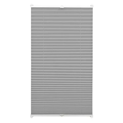 Afbeelding van GARDINIA plisségordijn met klemsteunen, ondoorzichtig rolgordijn, alle montageonderdelen inbegrepen, EASYFIX 2 geleiders, leisteen, 55 x 130 cm (BxH)