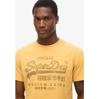 Afbeelding van Superdry Classic Heritage Tshirt print, Heren, Maat: Large, Amber yellow marl