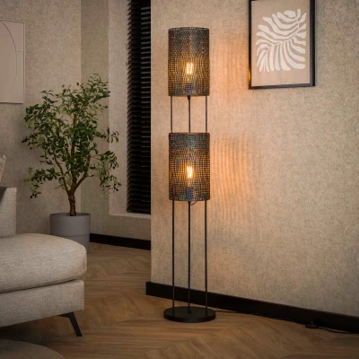 Afbeelding van Fraaai Vloerlamp Arian 2L Metaal