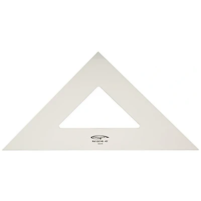 Afbeelding van Graphoplex Tekenendriehoek, 45 3 randen rechts transparant 32 cm doorzichtig