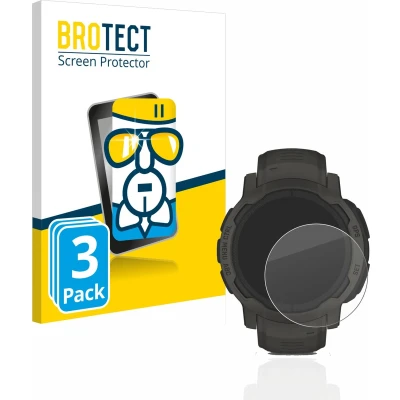 Afbeelding van BROTECT Screenprotector voor Garmin Instinct 2 Solar Folie Beschermfolie Beschermglas transparant (3 Stuks)