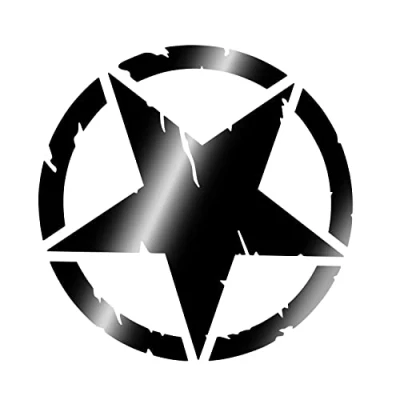 Afbeelding van Sticker Star Army Military voor Jeep Renegade, diameter 20 cm, 2 stuks Glanzend Zwart