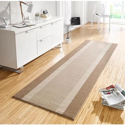 Afbeelding van Design Loper Band Beige/crème 80x250 Cm