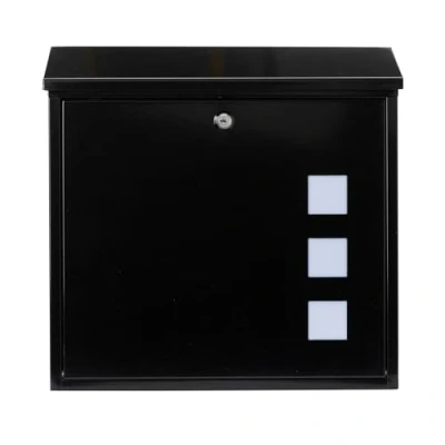 Afbeelding van Burg Wachter MB08BK Aire Wandmontage Gegalvaniseerd Staal Afsluitbare Weerbestendige Postbox Zwart 37x36x11cm