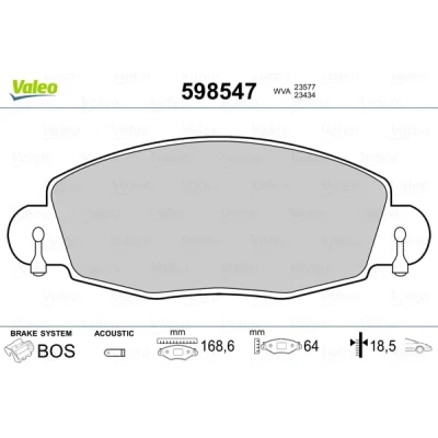 Afbeelding van Valeo Remblokset 598547