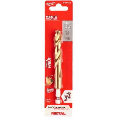 Afbeelding van Milwaukee Metaalboor Hss g Tin Red Hex Shockwave 11.5 Mm