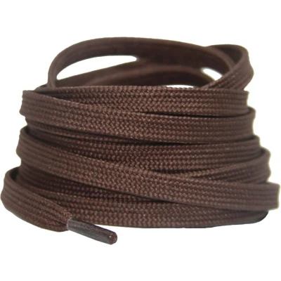 Afbeelding van Platte schoenveters 8mm polyester Middelbruin 90cm