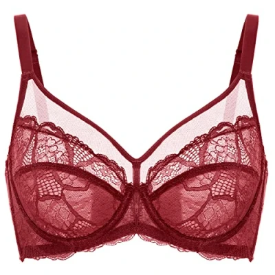 Afbeelding van DOBREVA Dames Kant Minimizer BH met beugel Grote Borsten Sexy Volledige cups Ongevoerd Bossa Nova 80E