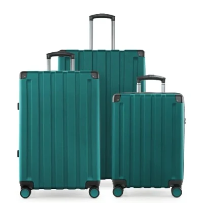 Afbeelding van HAUPTSTADTKOFFER Q Damm set van 3 koffers handbagage koffer 54 cm, middelgrote 68 cm + grote reiskoffer 78 harde schaal ABS, TSA, Aquagroen