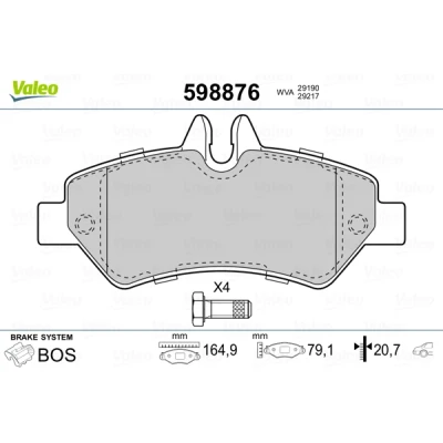Afbeelding van Valeo Remblokset 598876