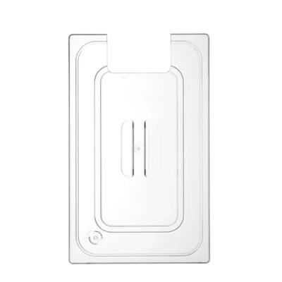 Afbeelding van HENDI Gastronormdeksel met uitsparing voor Sous vide Stick, iVide Plus stick 222997, vaatwasmachinebestendig, GN 1/2, 265x325mm, transparant, polycarbonaat