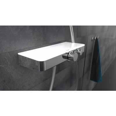 Afbeelding van Douchekraan thermostatisch met glazen schap OCEAN wit