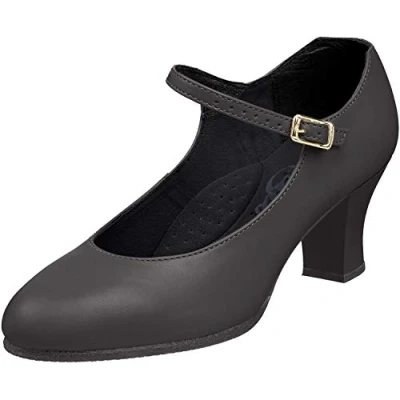 Afbeelding van Capezio dansschoenen voor studenten, professionele dames, met antislip hak, leren bovenwerk en comfortabel ontwerp, stijlvolle ondersteunende karakterschoen